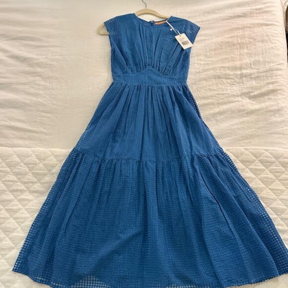 Oliphant Dresses & Skirts - Oliphant Cap Sleeve Midi Dress XXS New with Tags Delray Blue